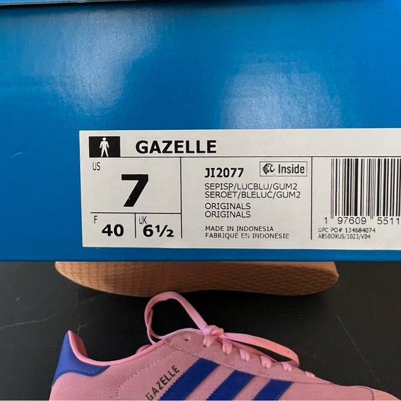 Adidas Gazelle Semi Pink Spark / Lucid Blue / Gum - Picture 5 of 5